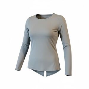 Athleta Women’s XXS Gray Long Sleeve Performance Top Open Back Split Hem